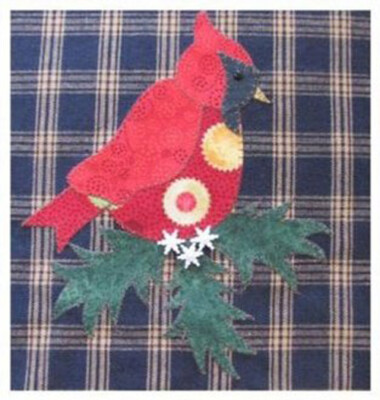  Winter Cardinal Applique Wallhanging Pattern by Quilt Doodle Designs
