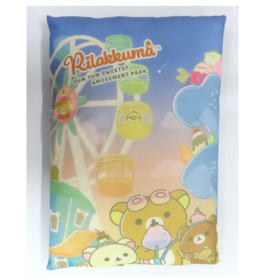 Rilakkuma Korilakkuma Sweets Snacks Amusement Park Pillow Cushion Blue San-X