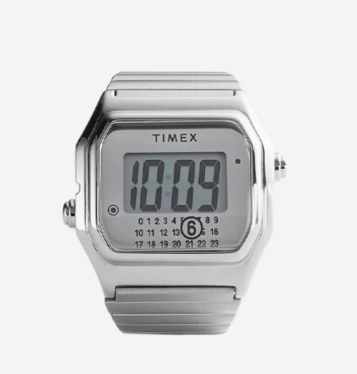 Pre-owned Timex X Mm6 Maison Margiela Ring Digital Watch Stainless Steel, 100% Authentic