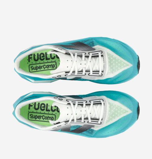 Pre-owned New Balance (w) Balance Fuelcell Supercomp Elite V4 Cyber Jade White - D Wide