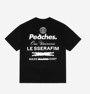 LE SSERAFIM x Peaches. Staple S/S T-Shirt Black | eBay 