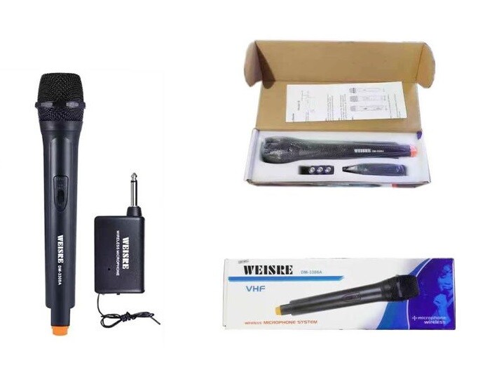 Microfono Wireless VHF 2 Canali Con Trasmettitore Weisre Dm-3308A cir