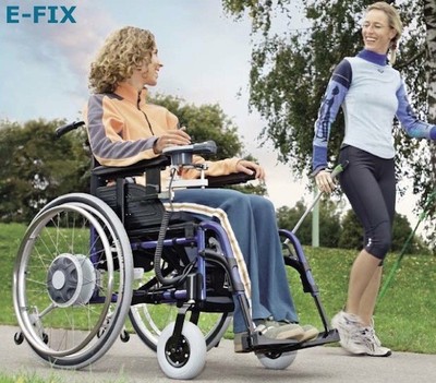 Ti-Lite ZRA wheelchair, E-Fix E25 power wheels - eFix Tilite aero-z e-motion m15