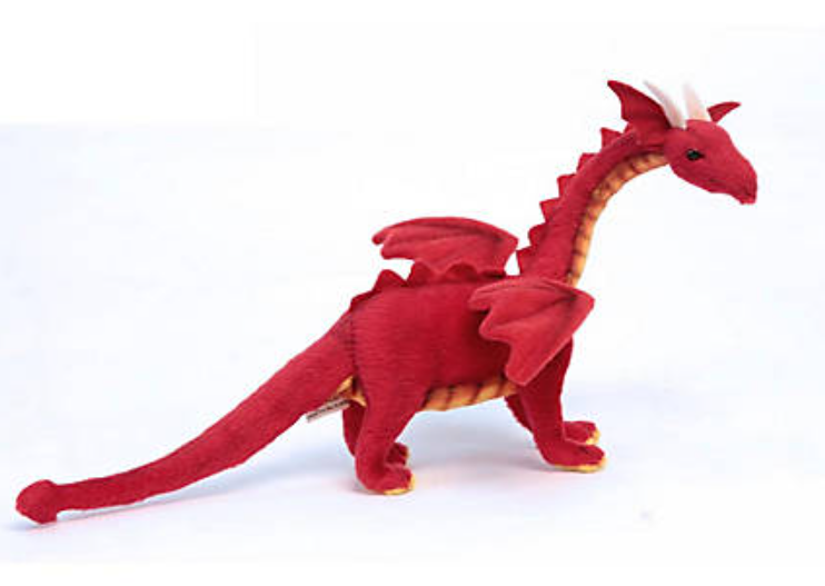 12 Inch Handcrafted Red Dragon Plush Stuffed Animal by Hansa