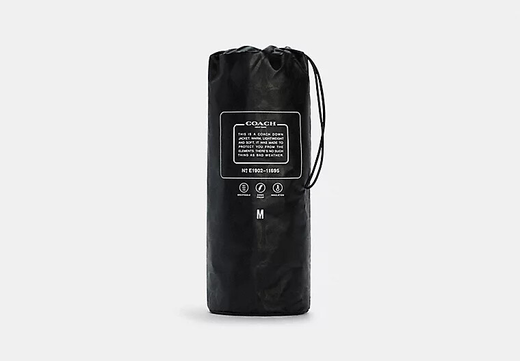 Pre-owned Coach Men's Black Drag Packable Down Jacket (c5189) - Xl-xxl