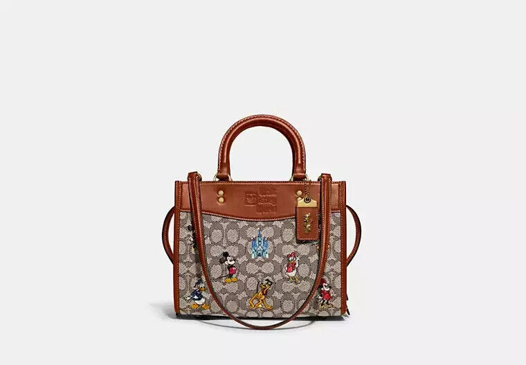 NWT COACH X DISNEY LTD 50 YR. ELECTRIC RED/MUTLI MICKEY & MINNIE MOUSE  ROGUE 25