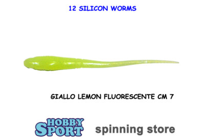 EXPERT BAIT SPINNER SILICON WORM 7 CM COL YELLOW LEMON 12 PZ SPINNING