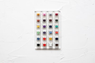 KAILH 24 SWITCH TESTER WITH ACRYLIC BASE BLANK KEYCAPS KAILH BOX HEAVY PRO GOLD