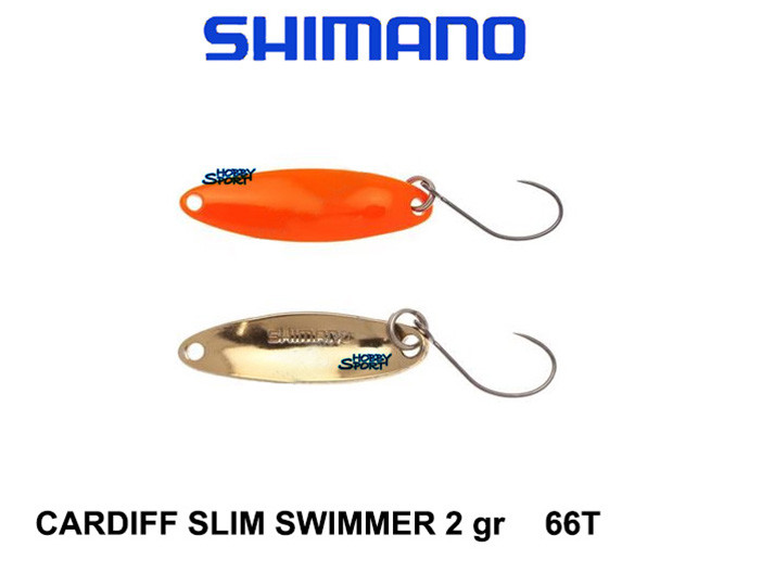 CARDIFF SLIM SWIMMER  SPOON  2,0 GR col 66T ORANGE TROUT AREA SHIMANO JAPAN