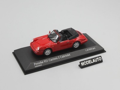 1:43 Porsche 911 Carrera 2 Cabriolet 1990 red L.E. 504 pcs.