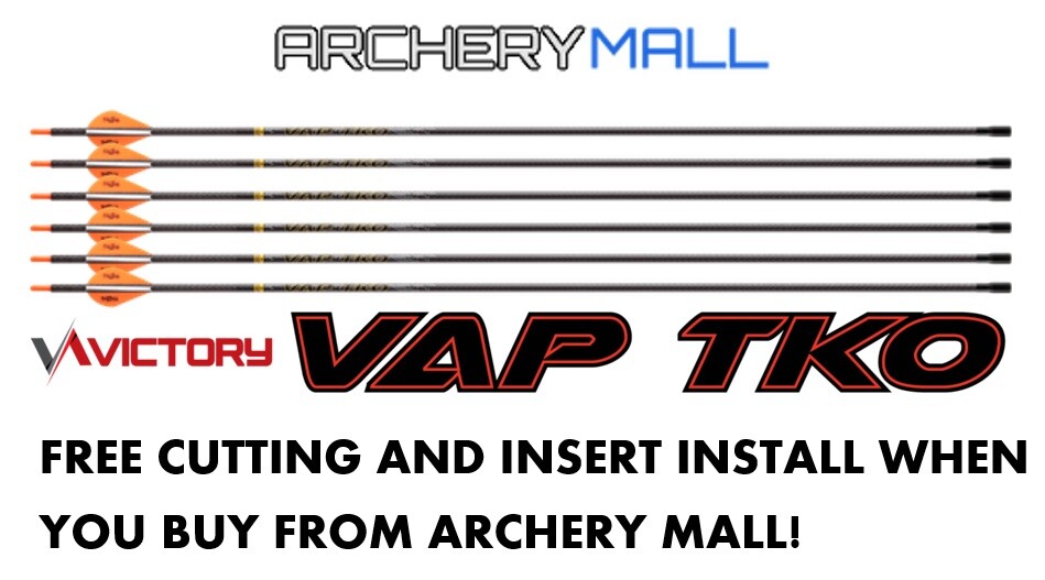 Victory VAP TKO Elite (.001) 6 Pack Fletched Arrows WILL CUT AND INSTALL INSERT