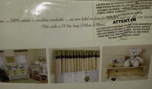 Wendy Bellissimo Baby & Kids Honey Pot Valance New in Pkg Yellow Green White Blk