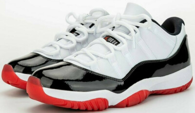 Nike MENS Air Jordan 11 XI Retro Low "Concord Bred" White Black Red AV2187-160