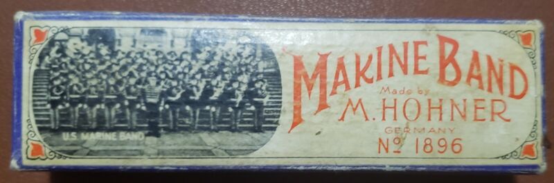 M. Hohner Marine Band Harmonica No. 1896 Key of A Original Box - Great Condition