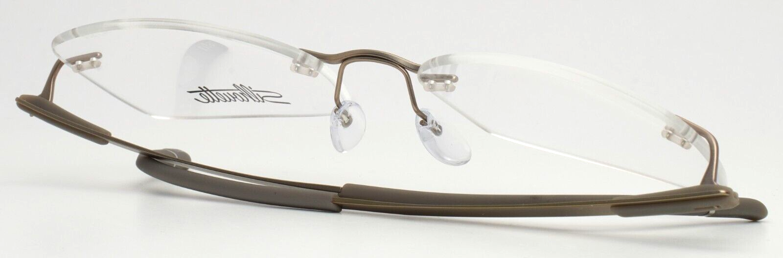 SILHOUETTE 5555 HC 8640 Fossil Grey Womens Semi Cat Eye Eyeglasses 52-19-140 B