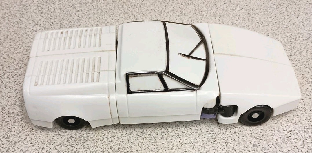 Transformers Hungarian Bootleg Lamborghini Sports Car 1980s White Purple Vintage