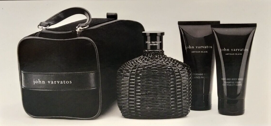 john varvatos 香水 セット ARTISAN BLACK John Varvatos Artisan in Black Gift Set 4.2oz EDT + 2.5oz A