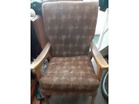 Antique 1970s Wooden Fire side chair idea restoration/ upholstery project