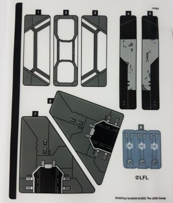 LEGO STICKER SHEET FOR 75323 THE JUSTIFIER Set New & Genuine 75323stk01