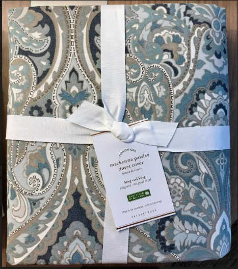 Pottery Barn KingCal King Mackenna Paisley Duvet Cover Blue NWTs Pottery Barn KingCal King Mackenna Paisley Duvet Cover Blue NWTs