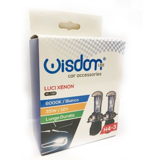 2 Lampadine Lampade Auto Xenon Xeno H4-3 6000K 35W 12V Bianco XC-1207 wis