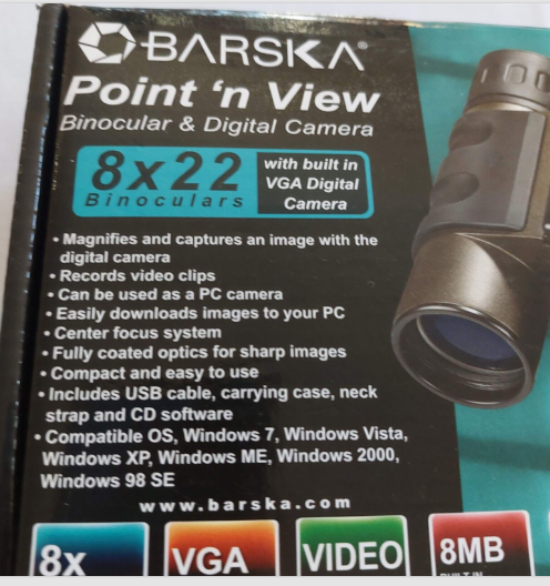 Barska Point n View AB10184 Binoculars in Box, Software and USB cord Excellent