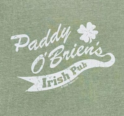 VINTAGE Paddy O'Brien's Shirt Mens Large Irish Pub 2003 Ringer Green Adult A50