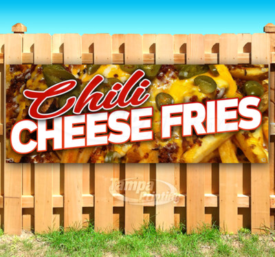 CHILI CHEESE FRIES Advertising Vinyl Banner Flag Sign Many Sizes CARNIVAL FOOD