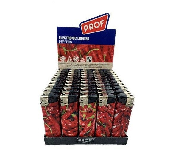 Confezione 50 Accendini Elettronici Ricaricabili Prof Peppers dfh