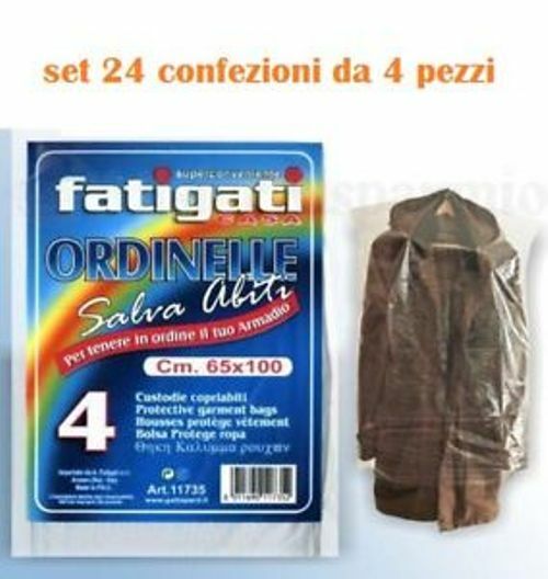 Set 96 Pz Salva Abiti Custodie CopriAbiti in Cellphane Trasparente 65x100cm dfh