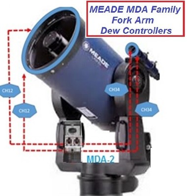 Astro-Smart Meade Fork Arm MDA2 Astro-Cube 4 Channel Telescope Dew Controller