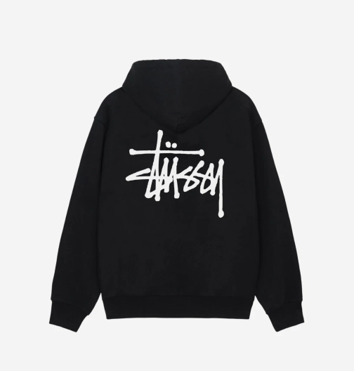 Pre-owned Stussy 2024  Basic Zip Hoodie Black, 100% Authentic