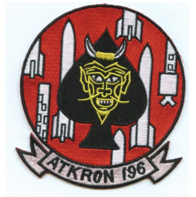 4.38'' NAVY VA-196 ATTACK SQUADRON EMBROIDERED PATCH