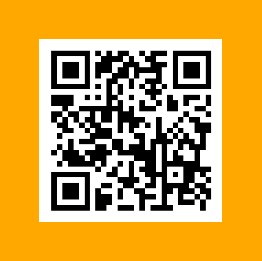 A QR code, linking to downloading the app.