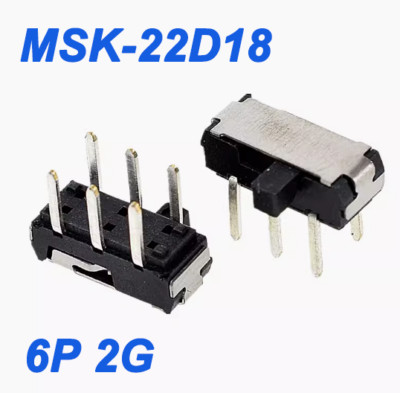 Side Toggle Switch MSK-22D18 6 Pin 2 Gear DIP Micro Toggle Switch Handle 2/3mm
