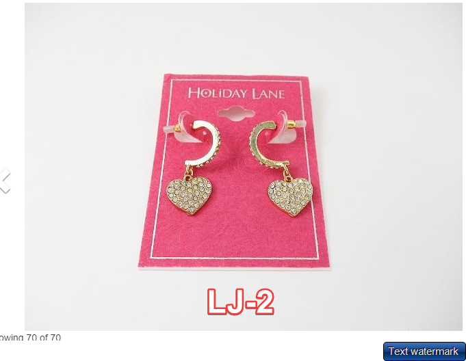 HOLIDAY LANE GOLD-TONE PAVE HEART DROP EARRINGS