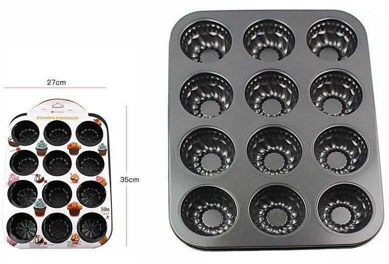 Stampo Teglia Vassoio Antiaderente 12 Muffin Cupcake Dolci Budino 59946 dfh