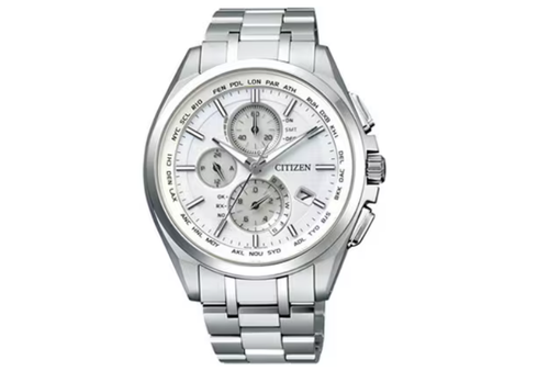 Pre-owned Citizen Watch Attesa At8040-57a Eco-drive Radio Clock Direct Flight Needle