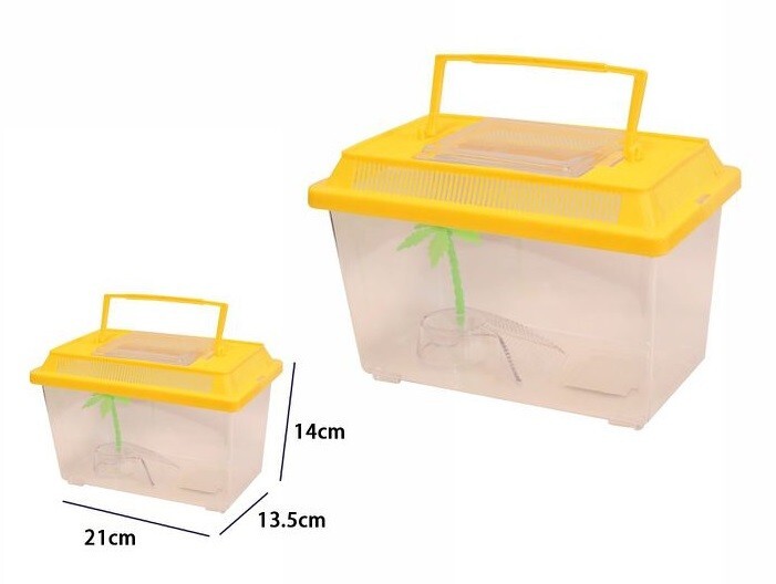 Contenitore Vaschetta Acquario Per Pesci Tartarughe Rettili 21x13.5x14cm dfh