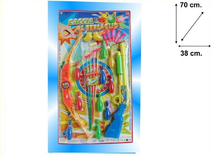 Caccia Al Bersaglio Fucile Arco Birilli Frecce Giocattolo Gioco Bambini sar