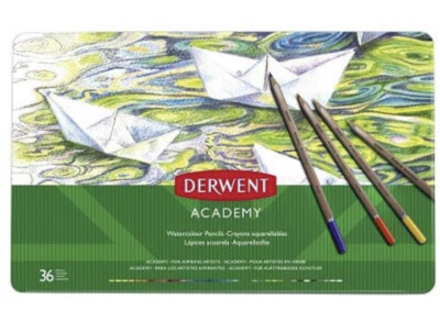 Derwent Academy Watercolor Pencils In Metal Tin Set Of 36 Watercolour Pencils