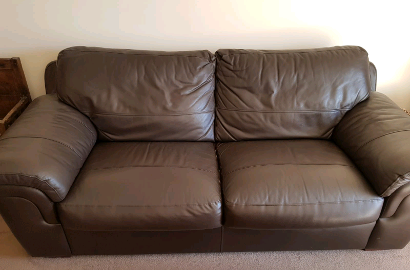 Brown soft leather sofa | in Totton, Hampshire | Gumtree