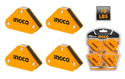 SET 4 pz SQUADRA MAGNETICA PER SALDATURA SUPPORTO MAGNETICO 45° 90° 135° INGCO