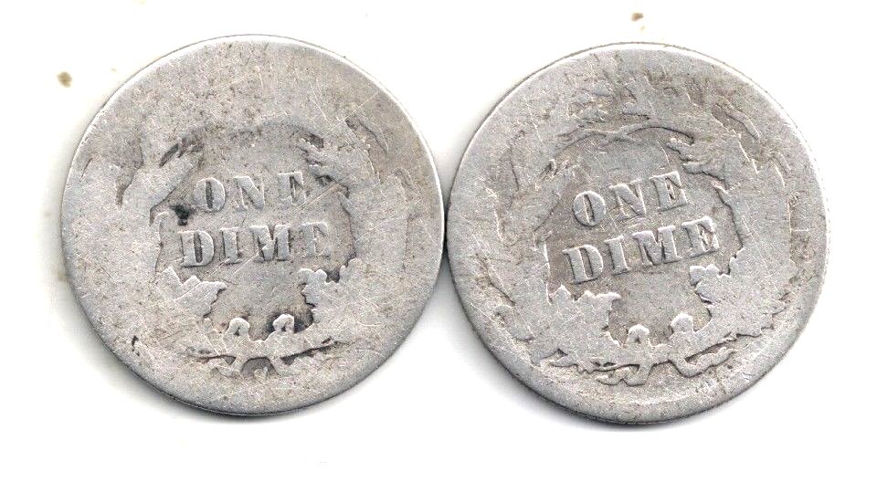 1888 P S Year Set ( PS ) Seated Liberty Dimes 90% Silver