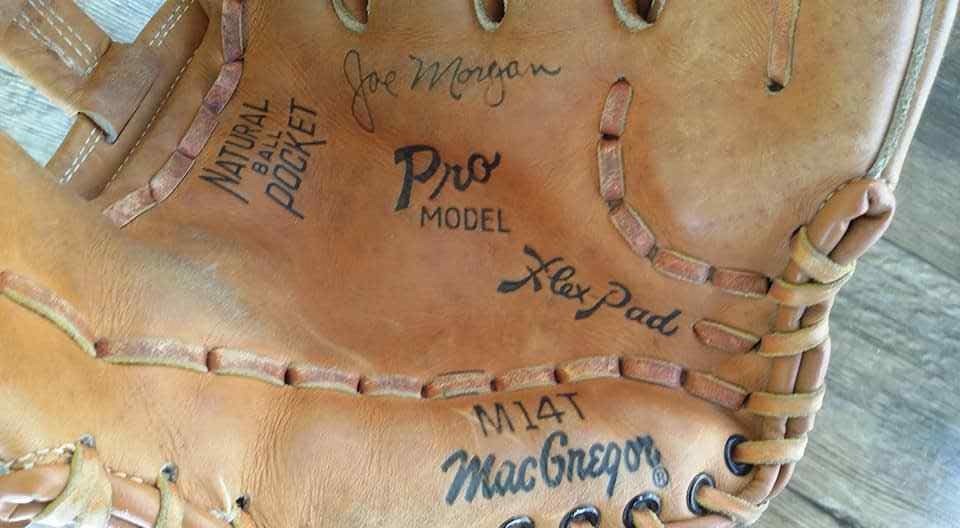 VINTAGE SCARCE MAC GREGOR JOE MORGAN BASEBALL GLOVE, #M14T PRO MODEL FLEX-PAD