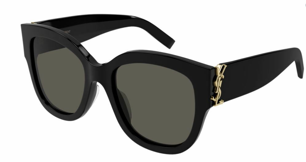 Pre-owned Saint Laurent Sl M95/f-001 Black/grey Oversize Square Women Sunglasses In Gray