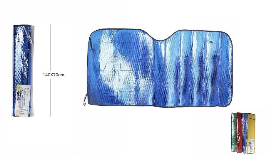 Parasole Metallico Per Auto Colorato Protegge Cruscotto Sole Caldo 140x70 dfh