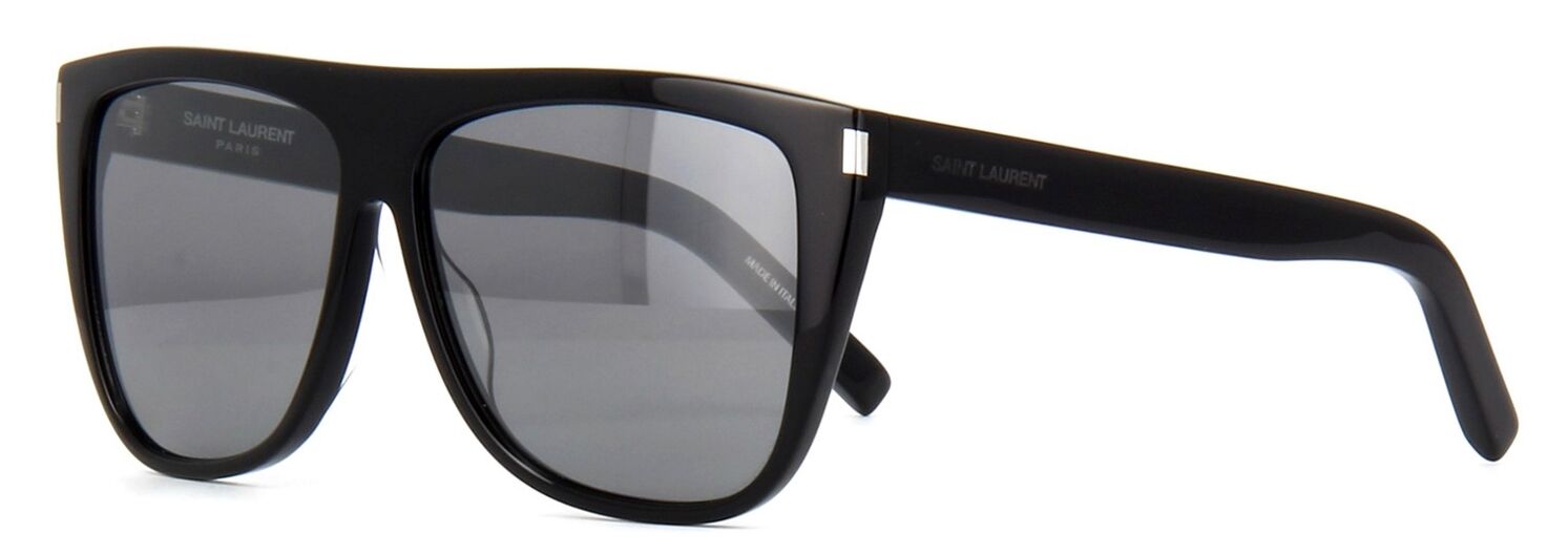 Pre-owned Saint Laurent Sl 1 Black/grey (001) (kim Kardashian) Sunglasses In Gray