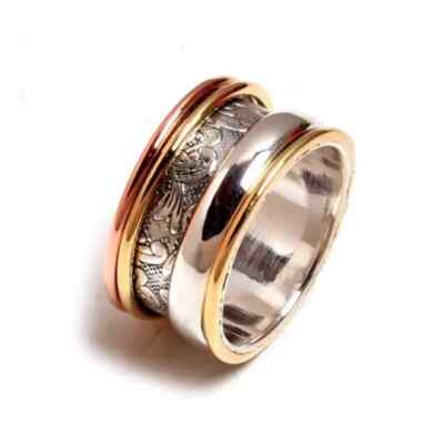 Solid 925 Sterling Silver Gift for Her Spinner Ring Jewelry Ring AP397