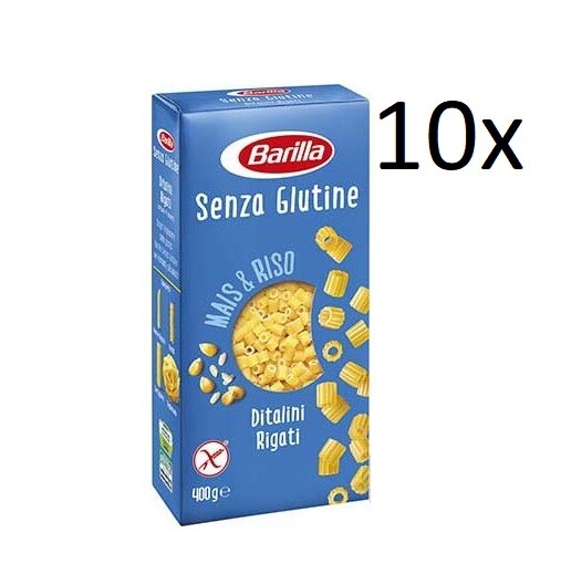 10x Barilla Ditalini rigati 400g senza Glutine Glutenfrei pasta nudeln